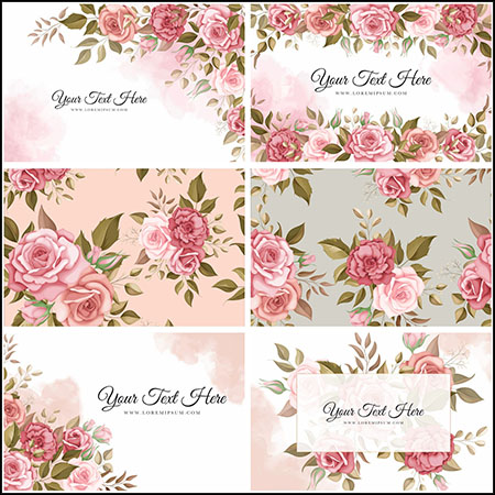 7款浪漫玫瑰花花卉背景16设计网矢量素材精选