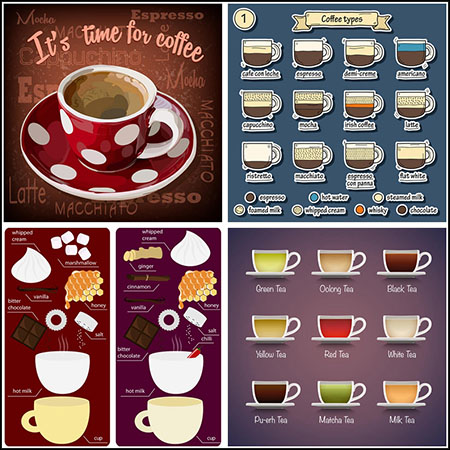 16套咖啡杯咖啡剪贴画LOGO徽标素材天下矢量素材精选