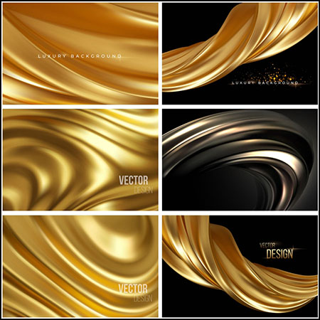 9款金色丝绸抽象背景易图库矢量素材精选