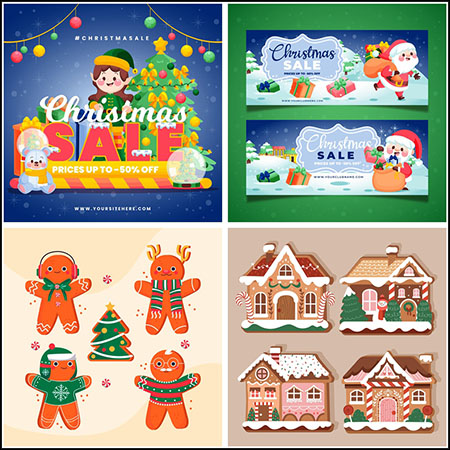 10款圣诞节海报装饰插图16设计网矢量素材精选