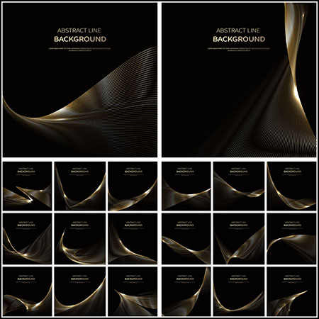 20款黑色科技抽象光感线条条纹抽象海报背景AI素材天下矢量素材精选