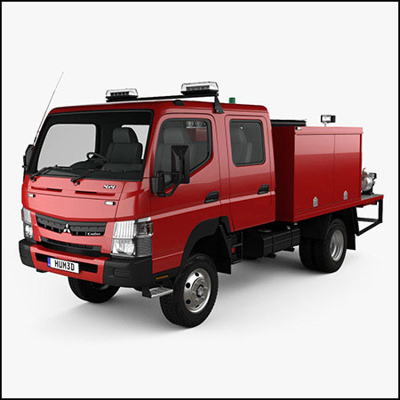 Mitsubishi Fuso Canter (FG) Wide Crew Cab 消防车 2016 3D模型16设计网精选