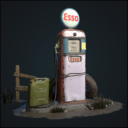 老旧的加油箱3D模型
