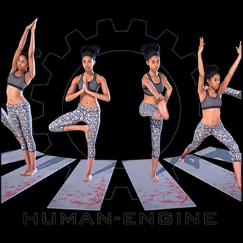做瑜伽的女人3D模型16设计网精选