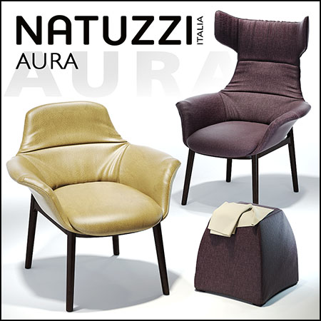 Natuzzi Aura室内椅子凳子家具3D模型