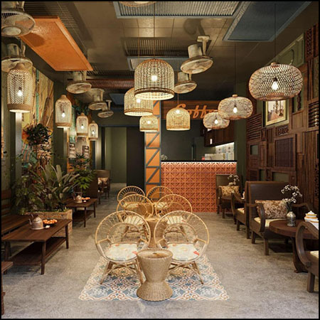 现代咖啡店咖啡馆室内场景3D模型16