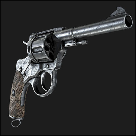Revolver Nagant M1895手枪3D模型16素材网精选