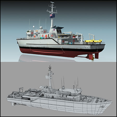 澳大利亚海军战舰3D模型素材天下精选
