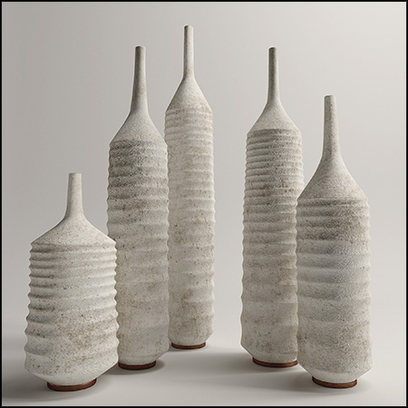 混凝土装饰花瓶套装3D模型素材天下精选