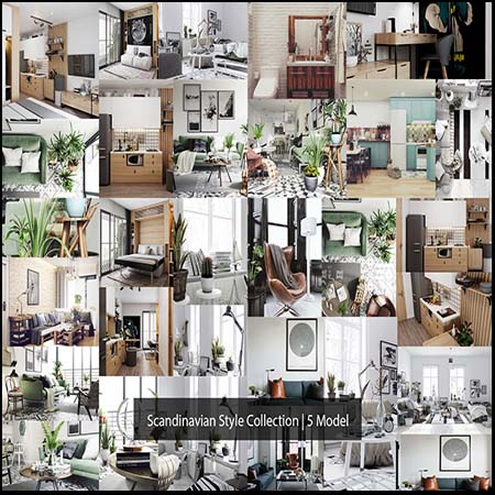 斯堪的纳维亚风格的房子室内场景3D模型16设计网精选集合