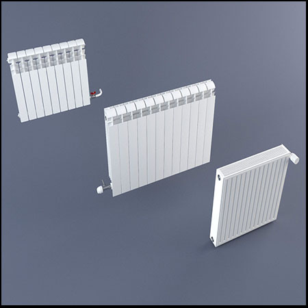 3款不同型号的散热器3D模型16图库网精选