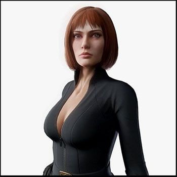 科幻女孩女间谍人物3D模型