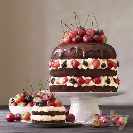 水果蛋糕和浆果蛋糕3D模型