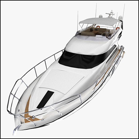 王子64号低多边形游艇3D模型16设计网精选