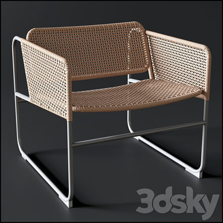 IKEA藤编扶手椅3D模型