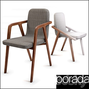 意大利品牌扶手餐椅休闲椅3D模型