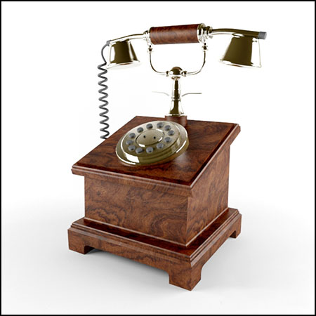 经典复古拨号电话3D模型16设计网精选