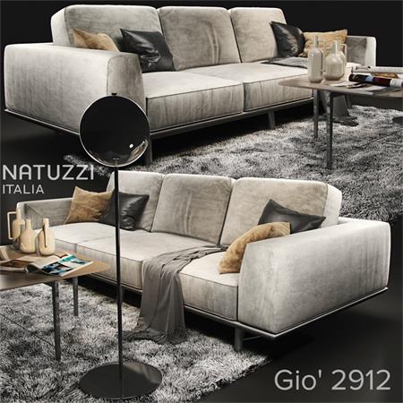 三人沙发3D模型natuzzi Gio 2912