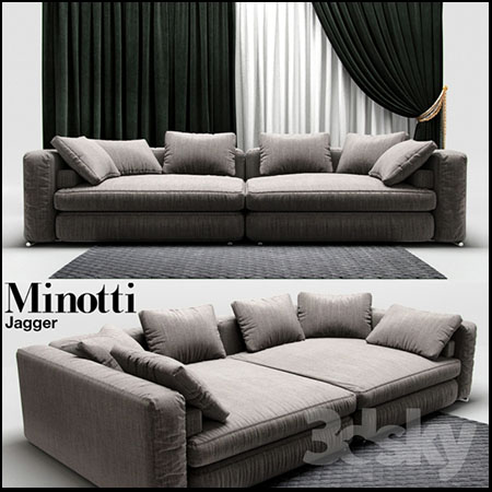 Minotti双人沙发3D模型16素材网精选