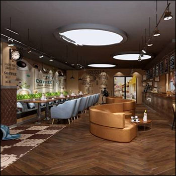 工业风咖啡厅奶茶店室内场景3D模型16图库网精选