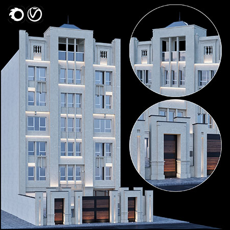欧式办公大楼3D模型16设计网精选