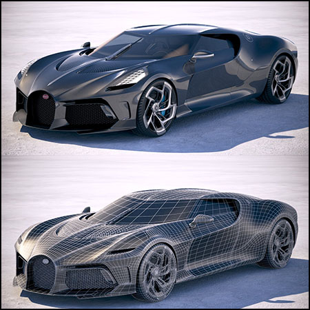 布加迪 La Voiture Noire 2019 汽车OBJ格式3D模型16素材网精选