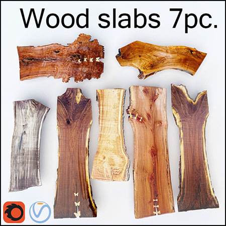 7块胡桃木和枫木木板3D模型素材天下精选
