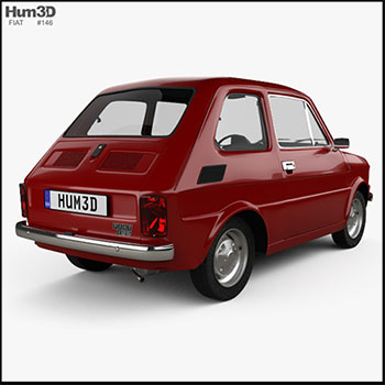 菲亚特Fiat 126 with HQ interior 1976 3D模型16设计网精选