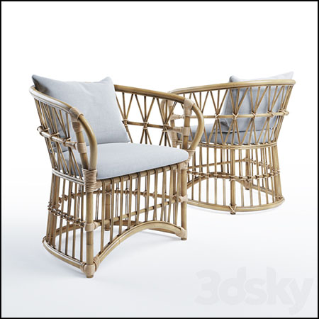 San francisco rattan chair藤编椅3D模型