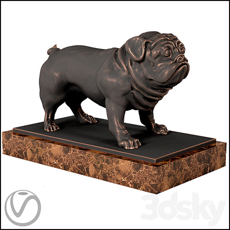 哈巴狗雕塑摆件装饰品3D模型16素材网精选