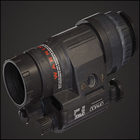 AN/PVS-14单筒夜视仪3D模型素材天下精选