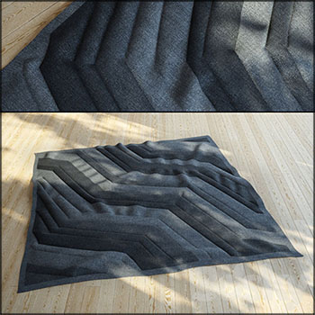 现代地毯3D模型16设计网精选