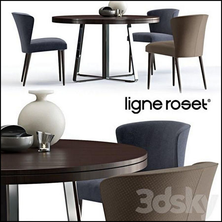 圆形餐桌和餐椅3D模型16设计网精选