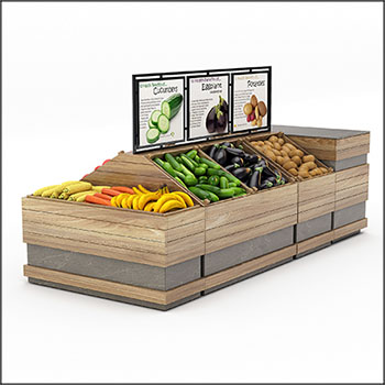 超市蔬菜水果展示柜3D模型16图库网