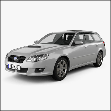 斯巴鲁Subaru Legacy station wagon 2008传统旅行车3D模型16设计网精选