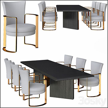 Fendi餐桌和餐椅3D模型16设计网精选