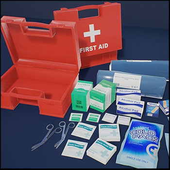 急救箱急救包和急救用品3D模型
