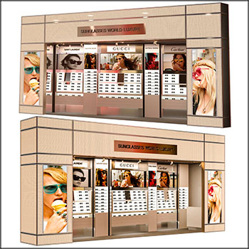 眼镜店眼镜货柜架3D模型