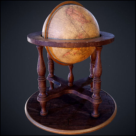 古董地球仪3D模型