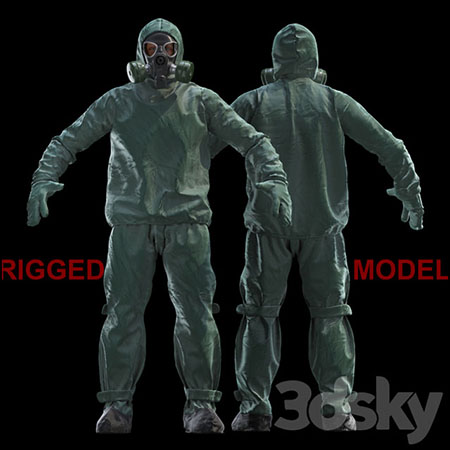 防护服3D模型16设计网精选