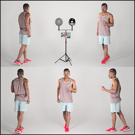 非洲裔步行的男人3D模型16设计网精选