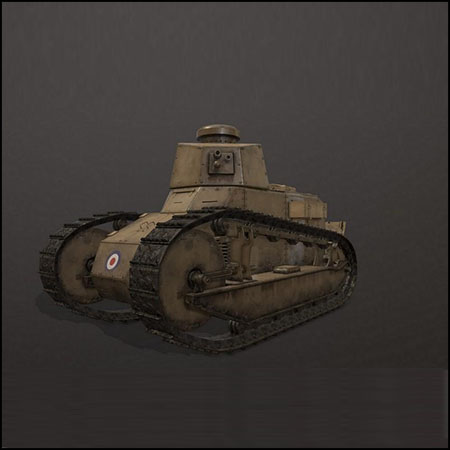 Renault FT-17 WW1 Tank雷诺FT-17轻型坦克3D模型素材天下精选