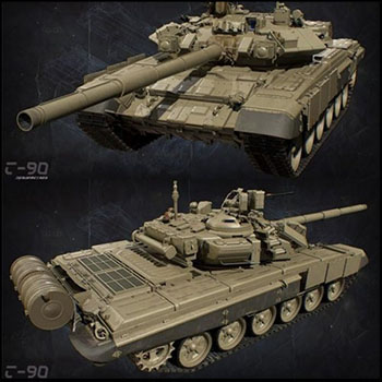 T-90坦克3D模型16素材网精选
