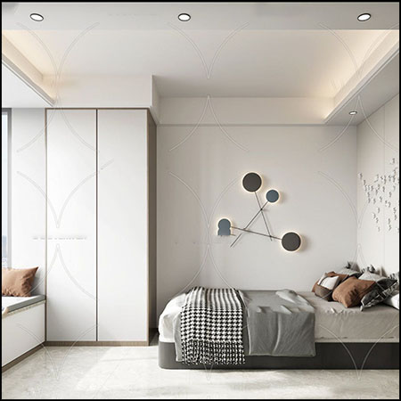 现代简约卧室场景3D模型16设计网精选