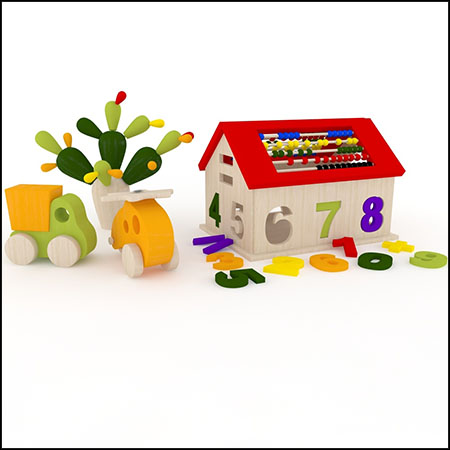 儿童早教数学数字教育玩具3D模型16图库网精选