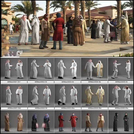 阿拉伯人3D模型16设计网精选