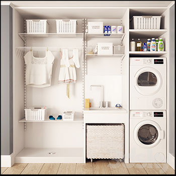 洗衣机和烘干机衣橱3D模型16图库网精选