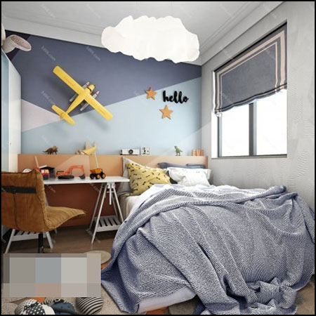 儿童卧室室内场景3D模型16设计网精选