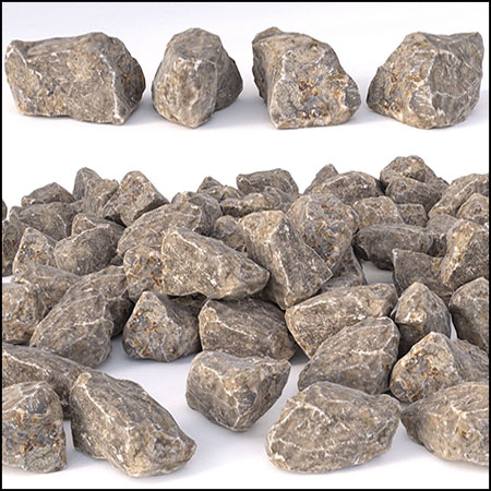 石头石块岩石低多边形3D模型16设计网精选