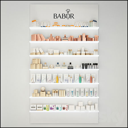 Babor化妆品展示架3D模型16设计网精选